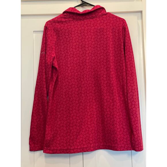 Columbia ladies fleece 1/4 zip pink geometric baselayer large - Picture 2 of 14